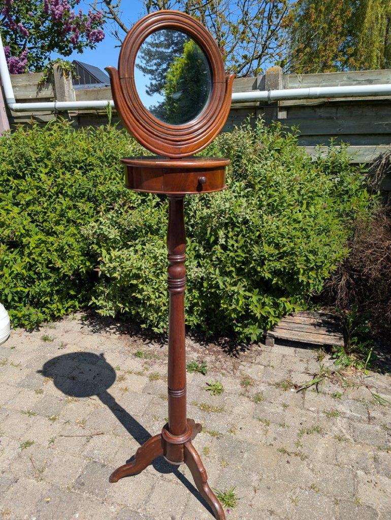 Coiffeuse ancienne en acajou  (Barbier), Comme neuf, 50 à 100 cm, Bois, L. Ph.