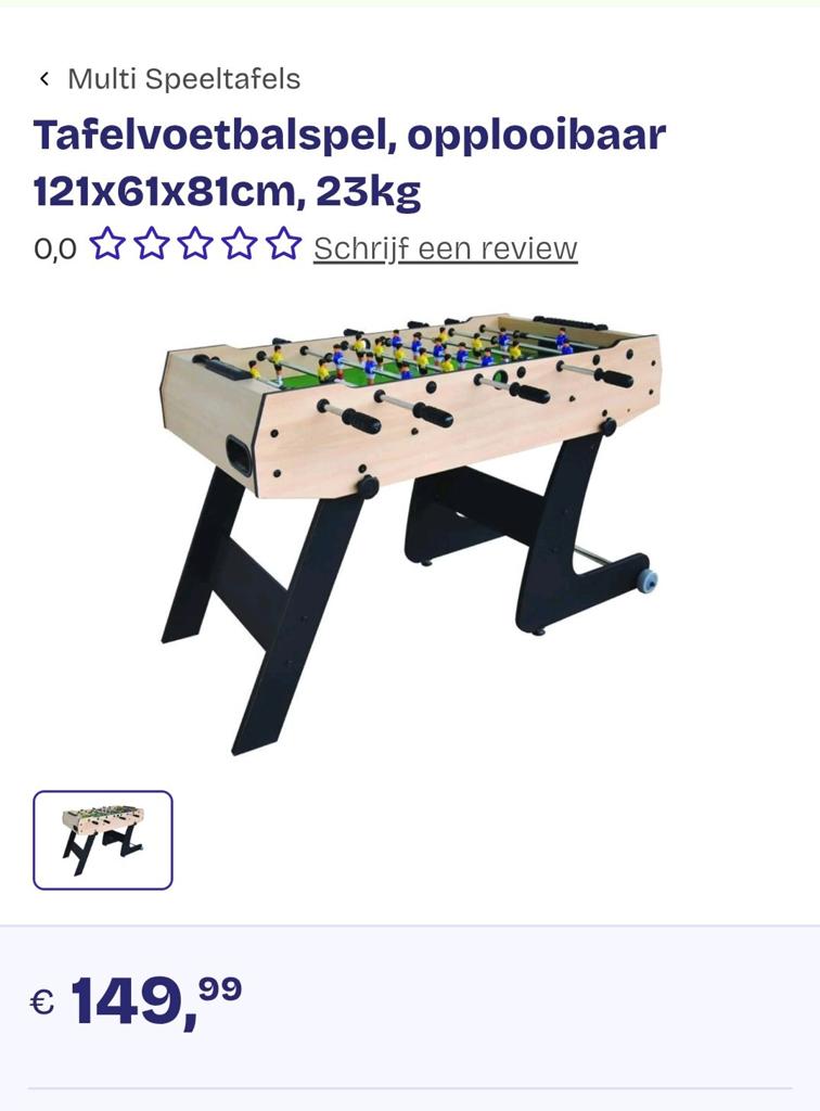 NIeuwe Tafelvoetbalspel/ kickertafel opplooibaar., Kinderen en Baby's, Ophalen