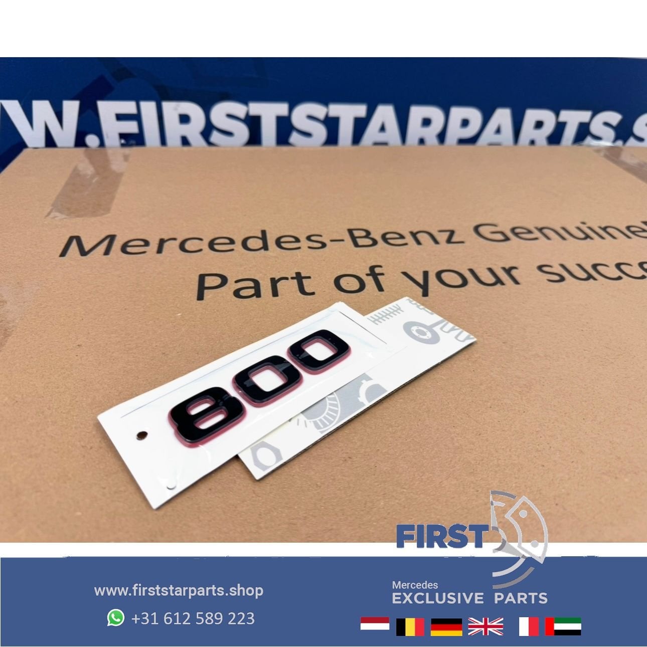 BRABUS 800 ROCKET STICKER LETTERS ZWART / ROOD LOGO ACHTERKL, Arrière, Utilisé, -, -