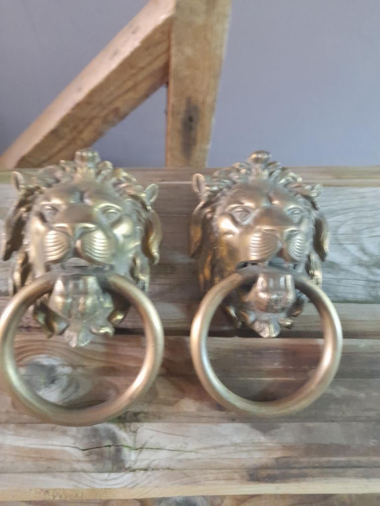 Deurkloppers in messing ., Antiek en Kunst, Antiek | Brons en Koper, Ophalen