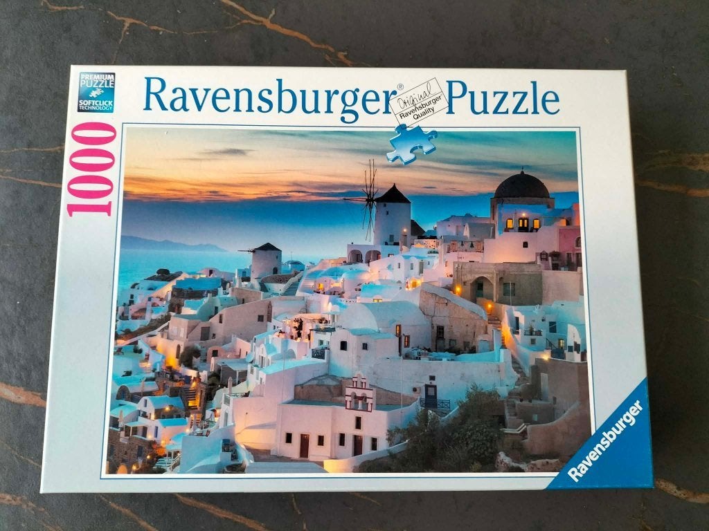 Santorini - Ravensburger 1000 st, Ophalen of Verzenden, 500 t/m 1500 stukjes, Zo goed als nieuw, Legpuzzel