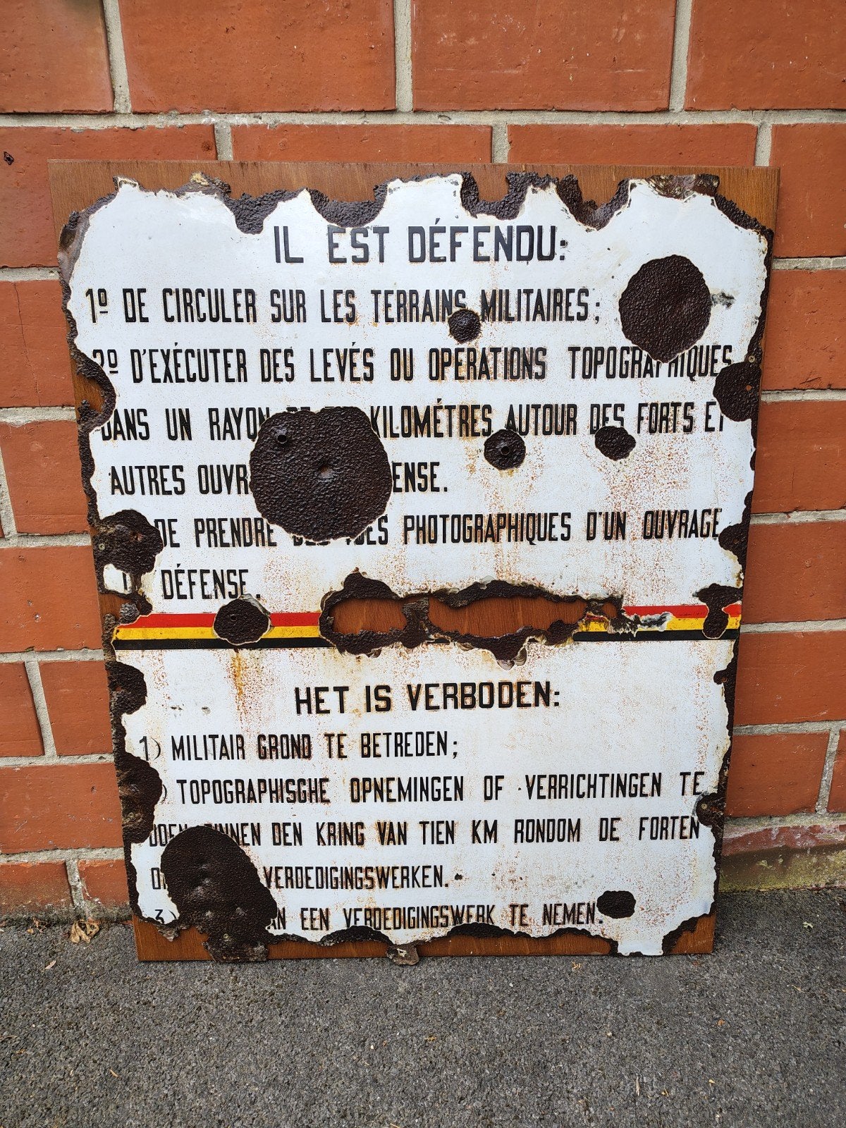 Emaillebord Belgische forten 1940 ABBL, Verzamelen, Militaria | Tweede Wereldoorlog, Ophalen