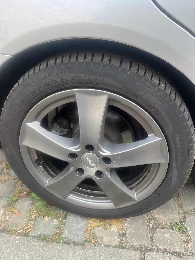 4 jantes DEZENT 17" + pneus été Pirelli Cinturato P7, Pneus et Jantes, Véhicule de tourisme, Pneus été, 17 pouces