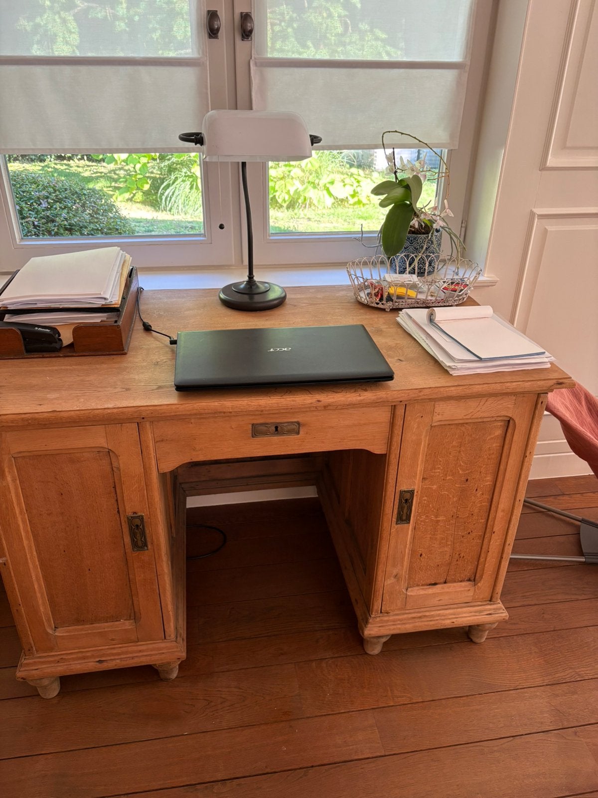 Bureau en chêne avec armoires et tiroirs, Enlèvement