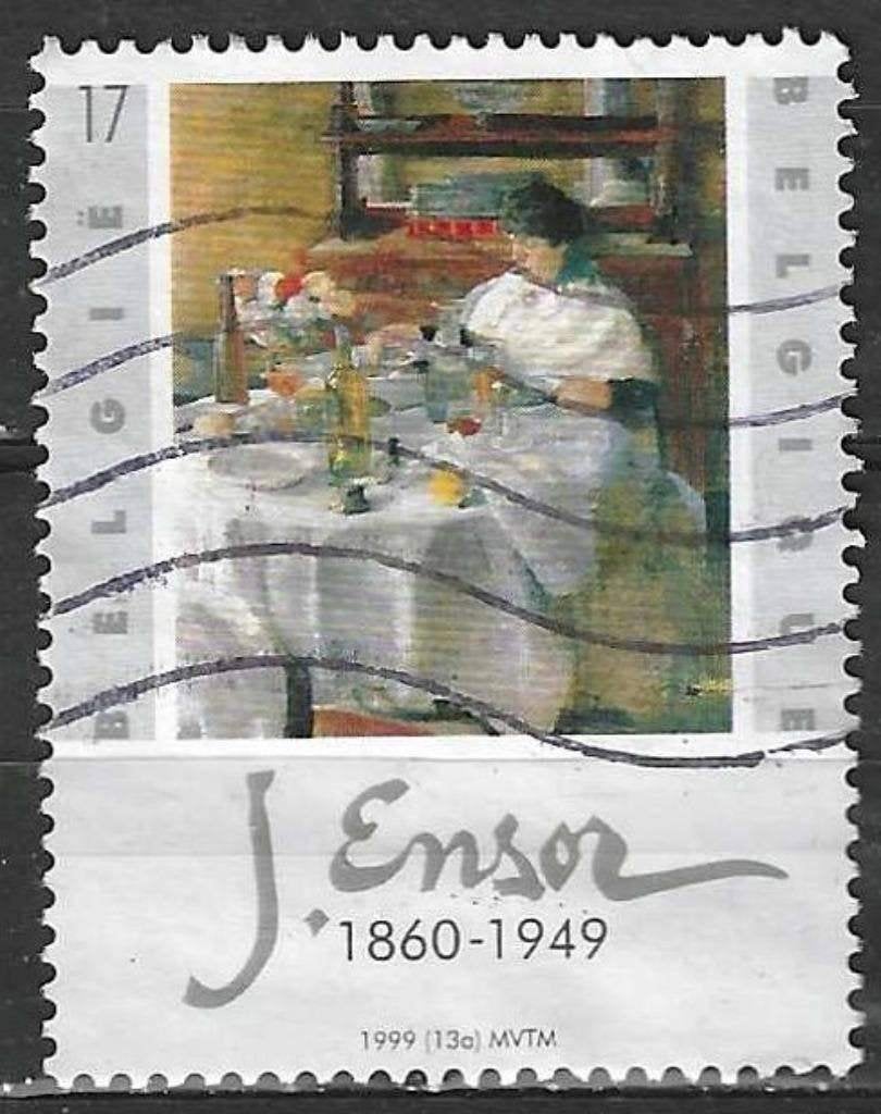 Belgie 1999 - Yvert/OBP 2829 - James Ensor (ST), Postzegels en Munten, Verzenden, Gestempeld, Gestempeld, Kunst