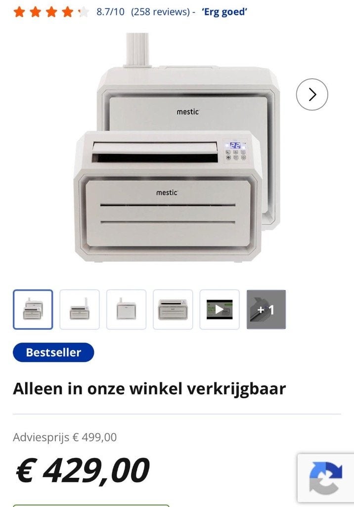 split airco Mestic 3000, Caravans en Kamperen, Ophalen, Zo goed als nieuw