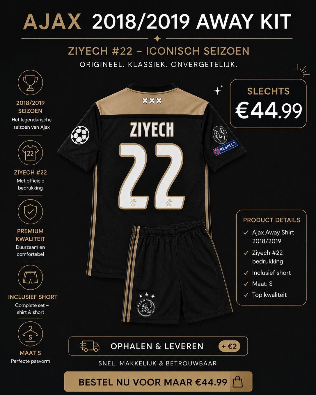 Set Ajax 2018/2019, Sports & Fitness, Taille S, Enlèvement, Set