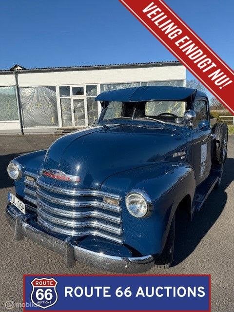 Chevrolet 3100 Stepside Pickup | 1950 | Route 66 Auctions, Auto's, Chevrolet, Zwart, Bedrijf, Handgeschakeld