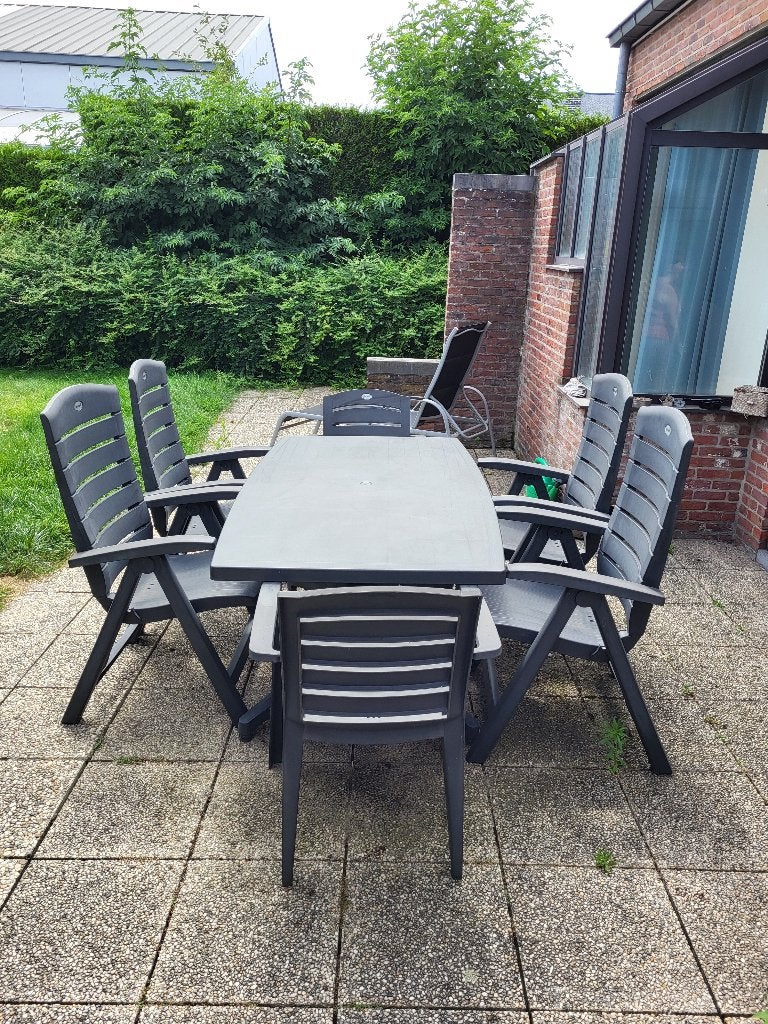 Tuinset, Ophalen, Kunststof, Gebruikt, 6 zitplaatsen
