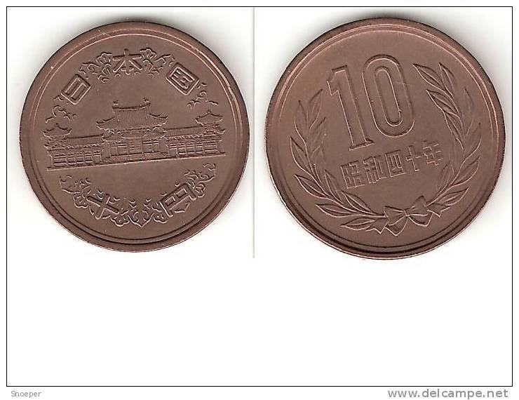 japan 10 yen yr 40 1965 km 73a xf+, Postzegels en Munten, Munten | Azië, Verzenden, Midden-Oosten, Losse munt