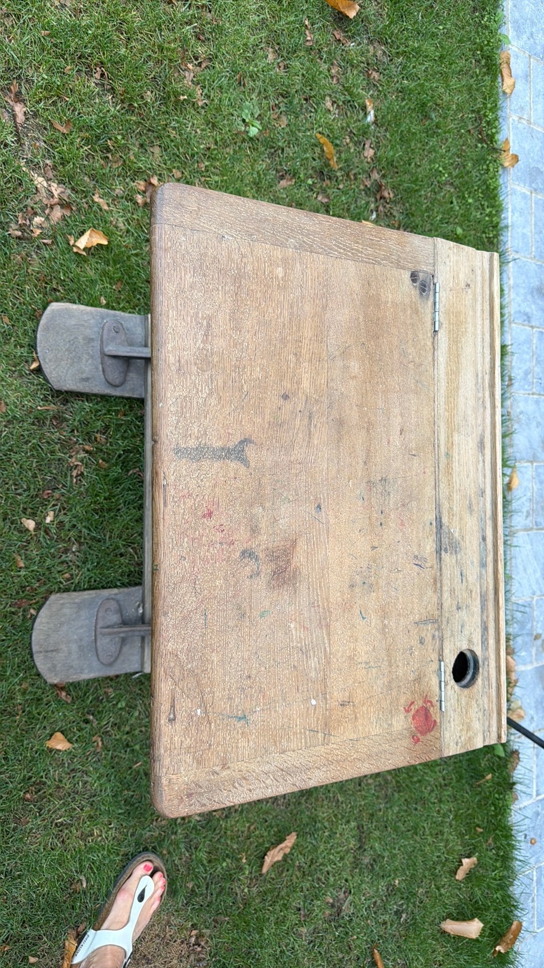 Banc écolier ancien, Antiquités & Art, Enlèvement