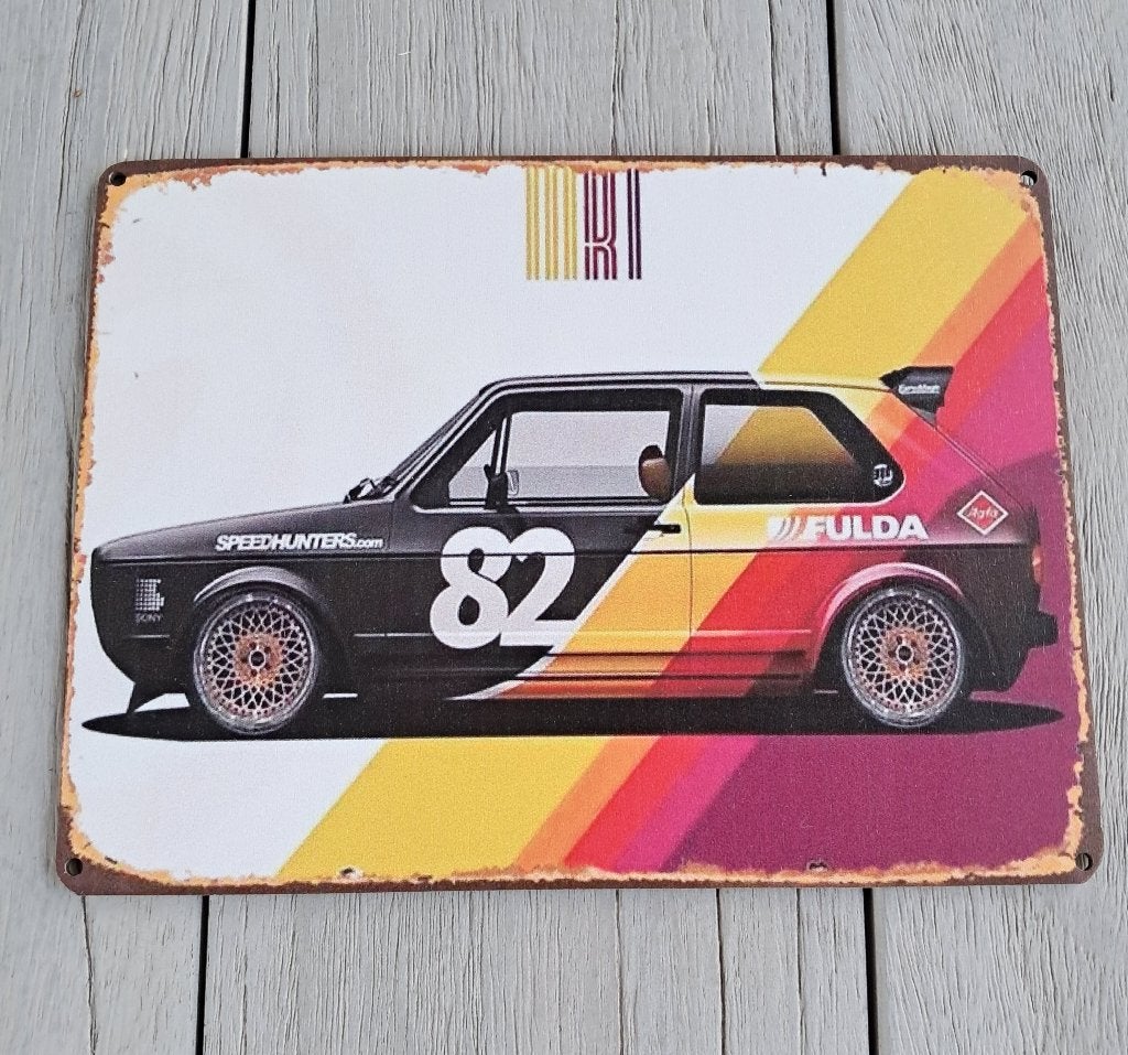 VW Golf 1 vintage look bord, Ophalen of Verzenden, Nieuw, Auto's