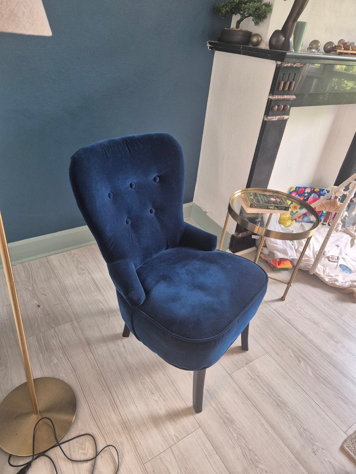 Fauteuil velour bleu, Maison & Meubles, Fauteuils