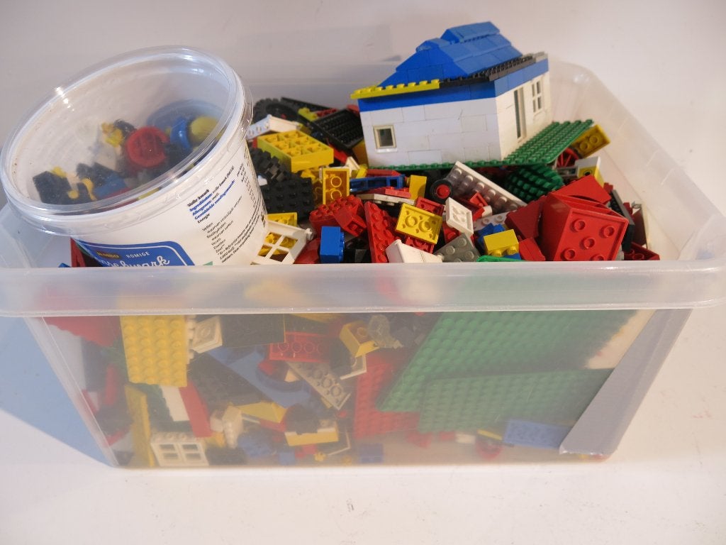 Vintage LEGO – 4,5 kg losse stenen, platen mini figs, Ophalen of Verzenden, Losse stenen, Lego