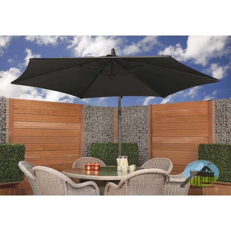 Parasol Le Mans antraciet, Ophalen, Nieuw, 2 tot 3 meter, Stokparasol