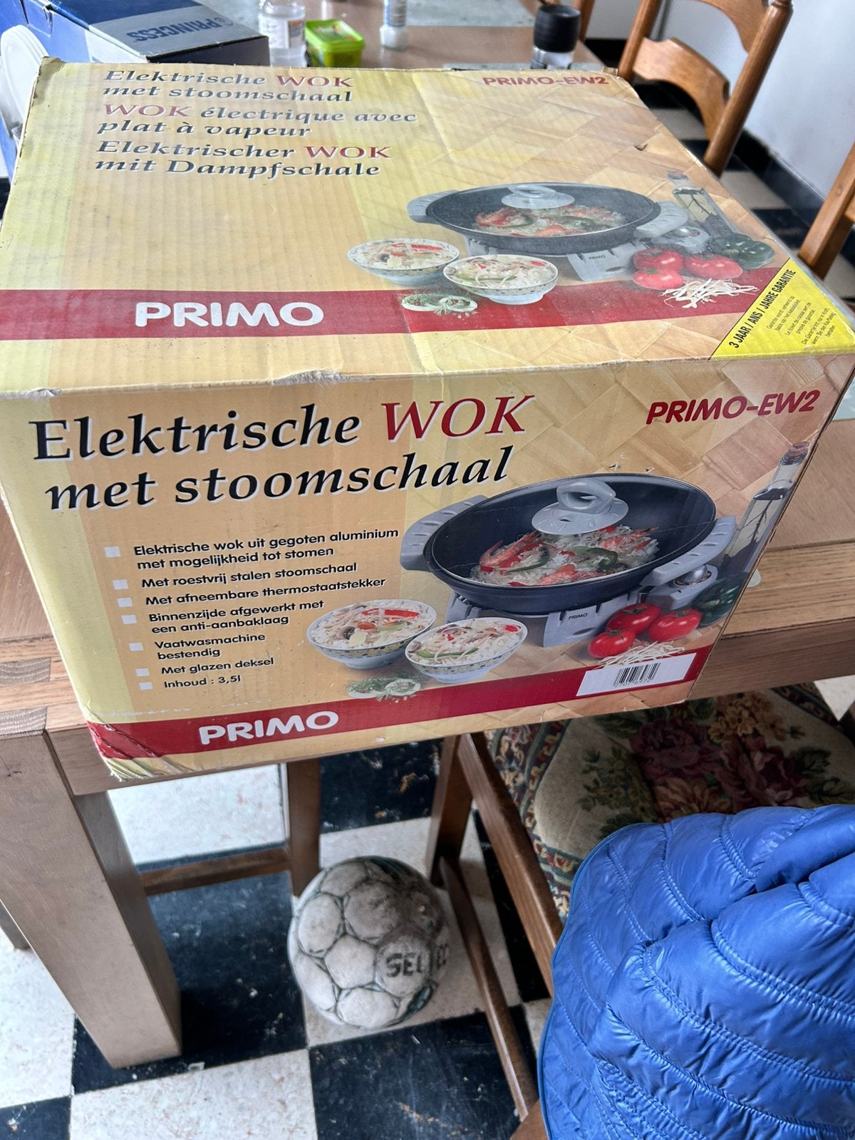 Elictrice wok met stoom schale, Huis en Inrichting, Ophalen, Zo goed als nieuw, Wok
