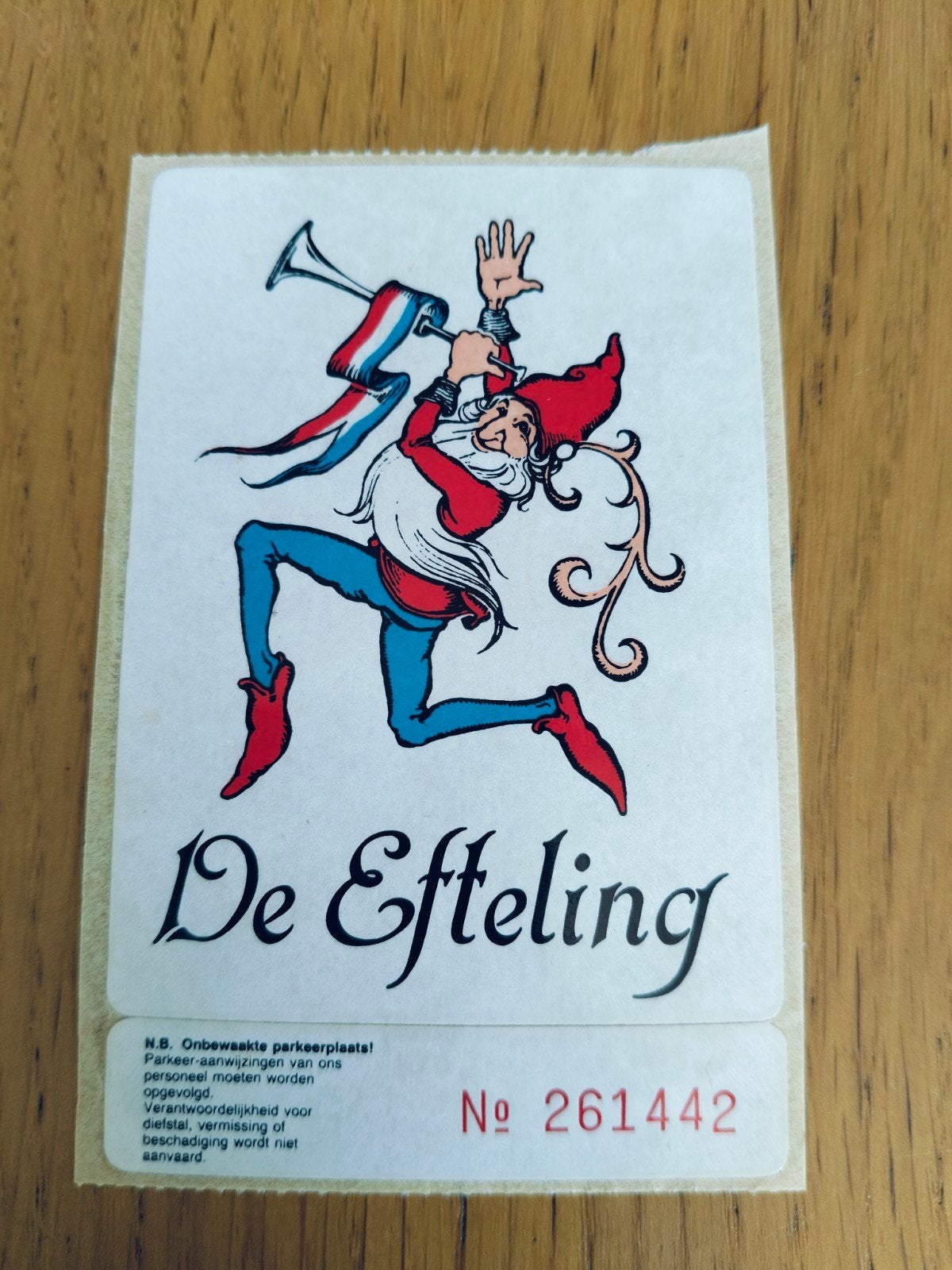 Oude vintage parkeer sticker De Efteling, Verzamelen, Efteling, Ophalen of Verzenden
