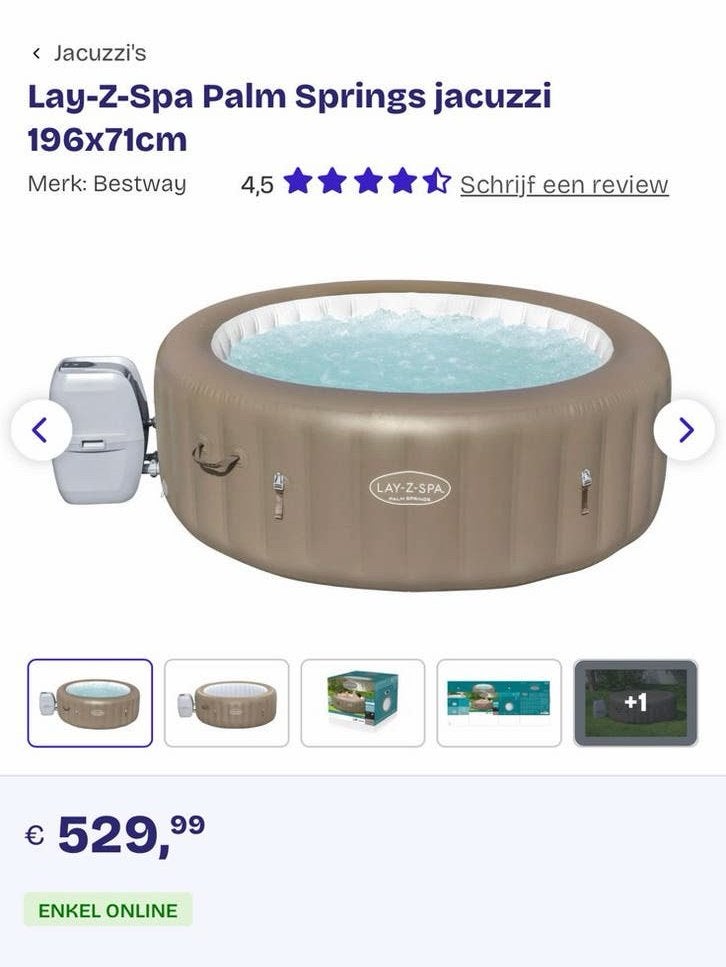 Lay-Z-Spa Palm Springs jacuzzi 4 - 6 pers., Enlèvement, Comme neuf, Pompe, Gonflable