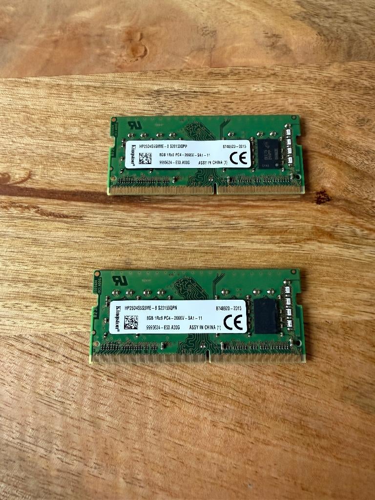 Kingston 2 x 8 GB PC4 2666V, Computers en Software, Ophalen, DDR4, Zo goed als nieuw, Laptop