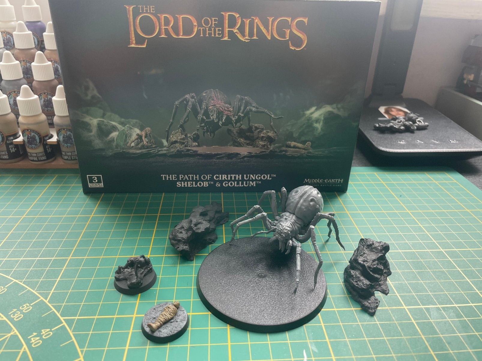 Warhammer lord of the rings (mesbg) Shelob en Gollum, Ophalen of Verzenden, Zo goed als nieuw, Lord of the Rings