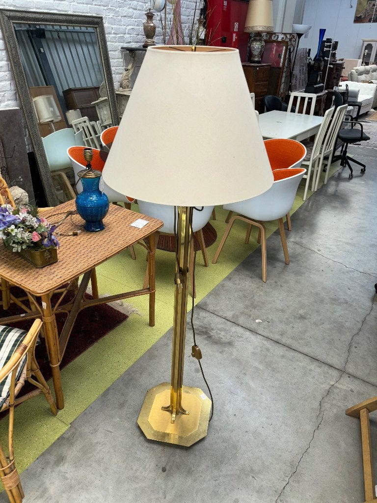 Lampadaire en laiton Ann 70, Maison & Meubles, Enlèvement ou Envoi, ., ., .