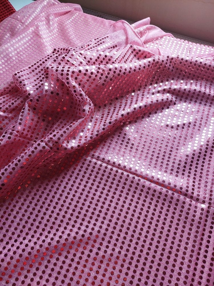 6502) 3 mètres paillettes rose, Hobby & Loisirs créatifs, Neuf, Rose, Polyester, 30 à 120 cm