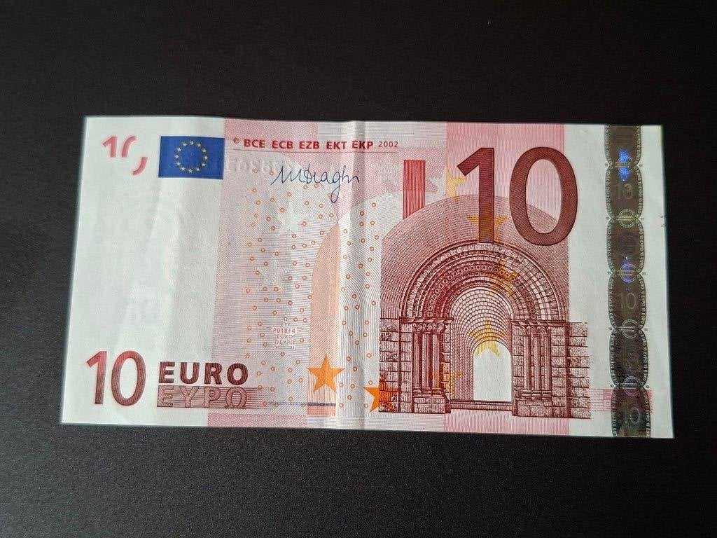 2002 Duitsland 10 euro oude serie Draghi code P018, Verzenden, Duitsland, 10 euro, Los biljet