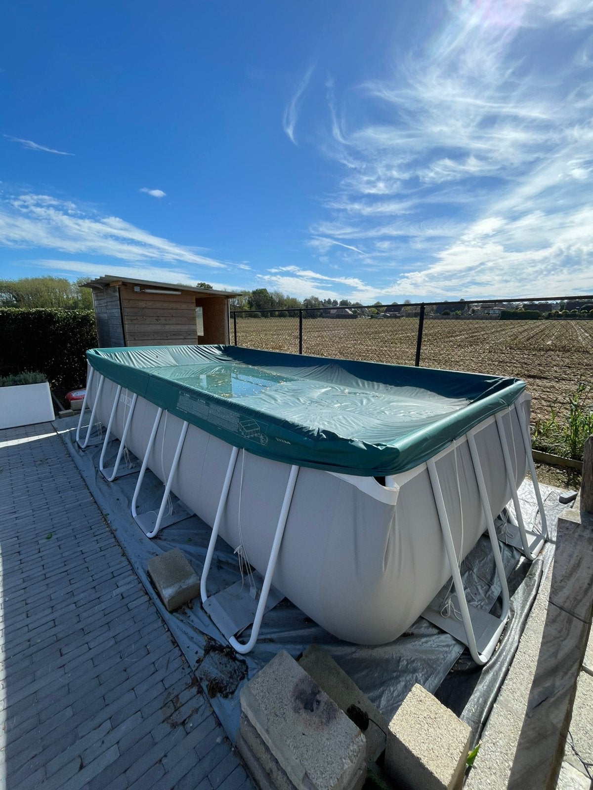 Intex opzetzwembad 488x244x107 bijna nieuw!, Tuin en Terras, Ophalen, 200 tot 300 cm, 80 tot 120 cm, Zo goed als nieuw