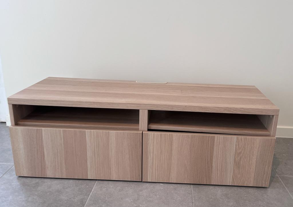 TV meubel - Besta - Ikea, Ophalen, Gebruikt, Eikenhout