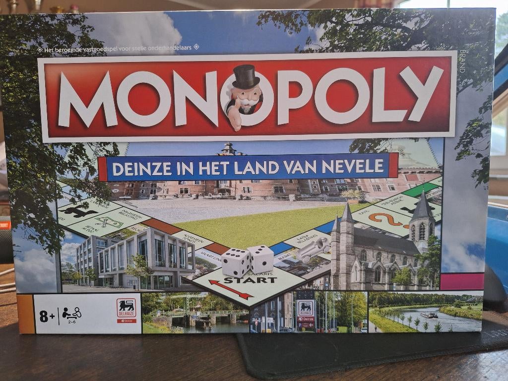 MONOPOLIE DEINZE IN HET LAND VAN NEVELE, Vijf spelers of meer, Ophalen of Verzenden, Zo goed als nieuw, Hasbro