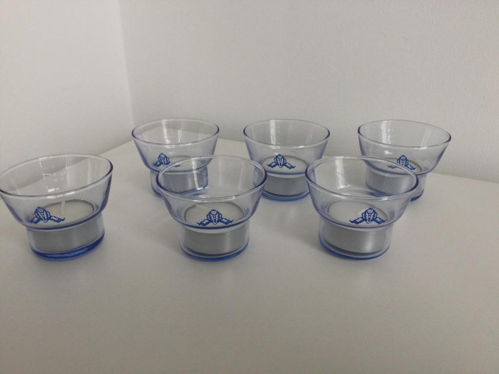 Lot de 6 photophores en verre  "SPA monopole", Collections, Verres & Petits Verres, Enlèvement
