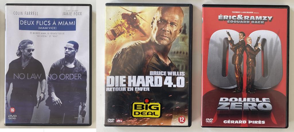 DVD Lot de 3 Films Action-Comédie, CD & DVD, Enlèvement ou Envoi, Action