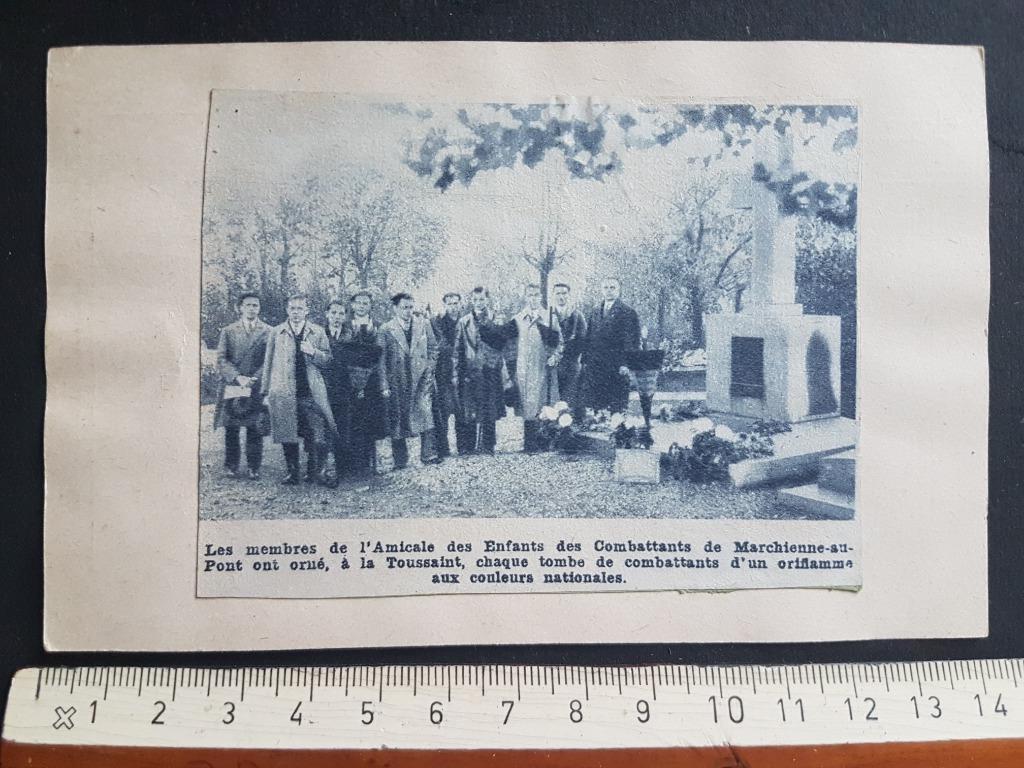Knipsel op postkaart: Marchienne-au-Pont Oorlogsmonument, Verzamelen, Militaria | Algemeen, Landmacht, Foto of Poster, Verzenden