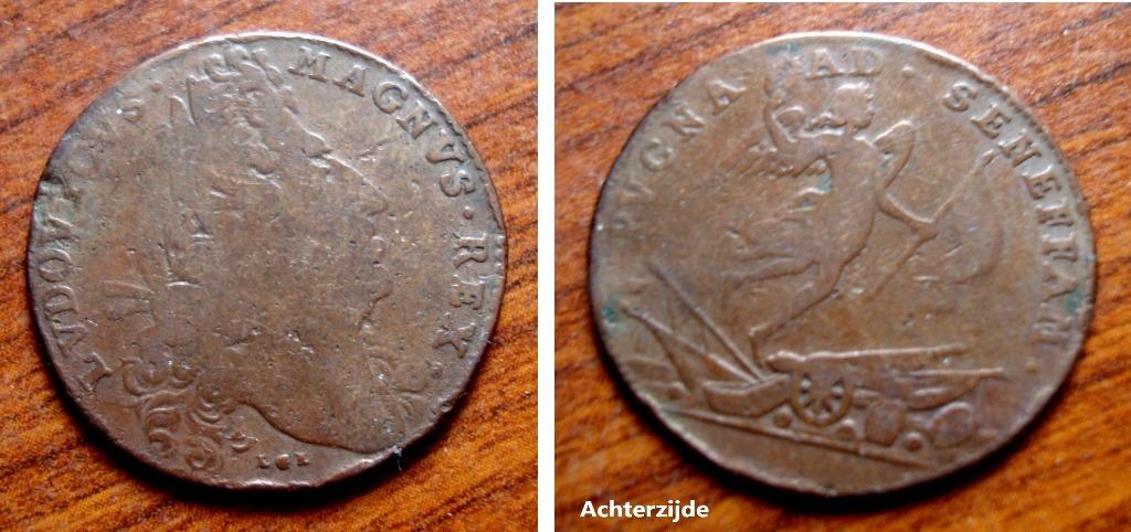 Penning Lodewijk XIV (Pucna ad Seneffam), Verzenden, Brons