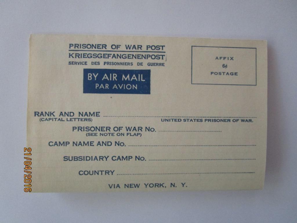 Lettre Pow, Enlèvement ou Envoi, Armée de terre, Autres types
