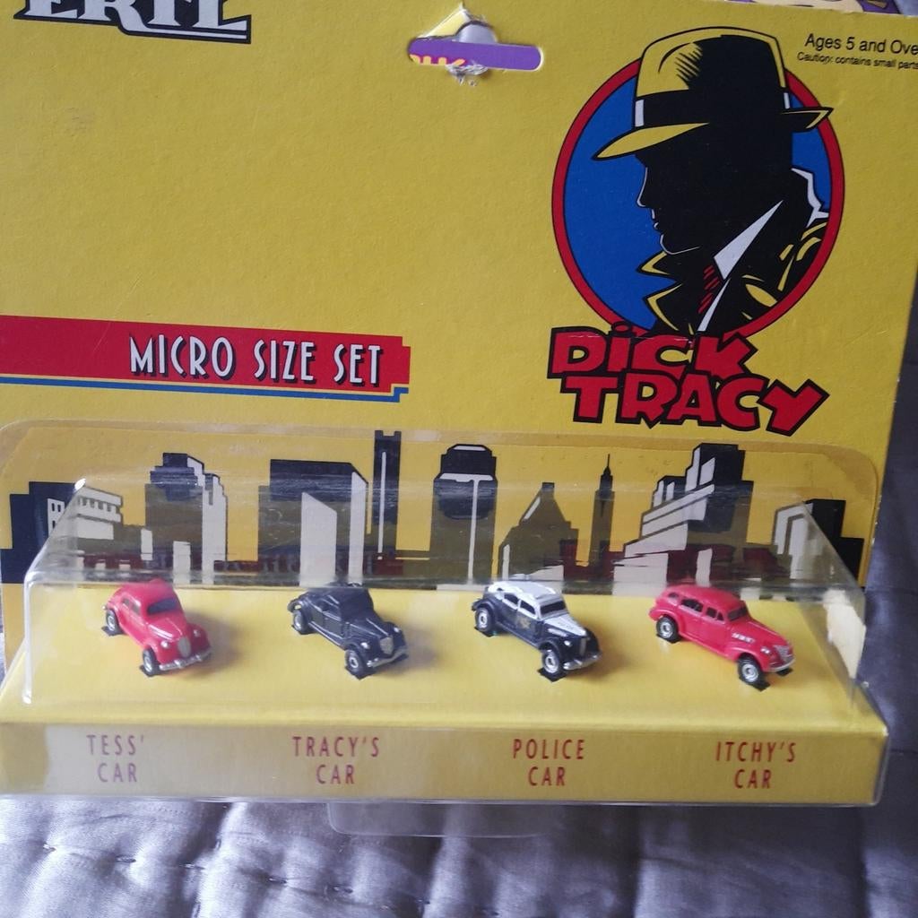 DICK TRACY movie hero set  ERTL 4 MICRO CARS*MIB*ZELDZAAM, Ophalen, Nieuw, Auto, Overige merken