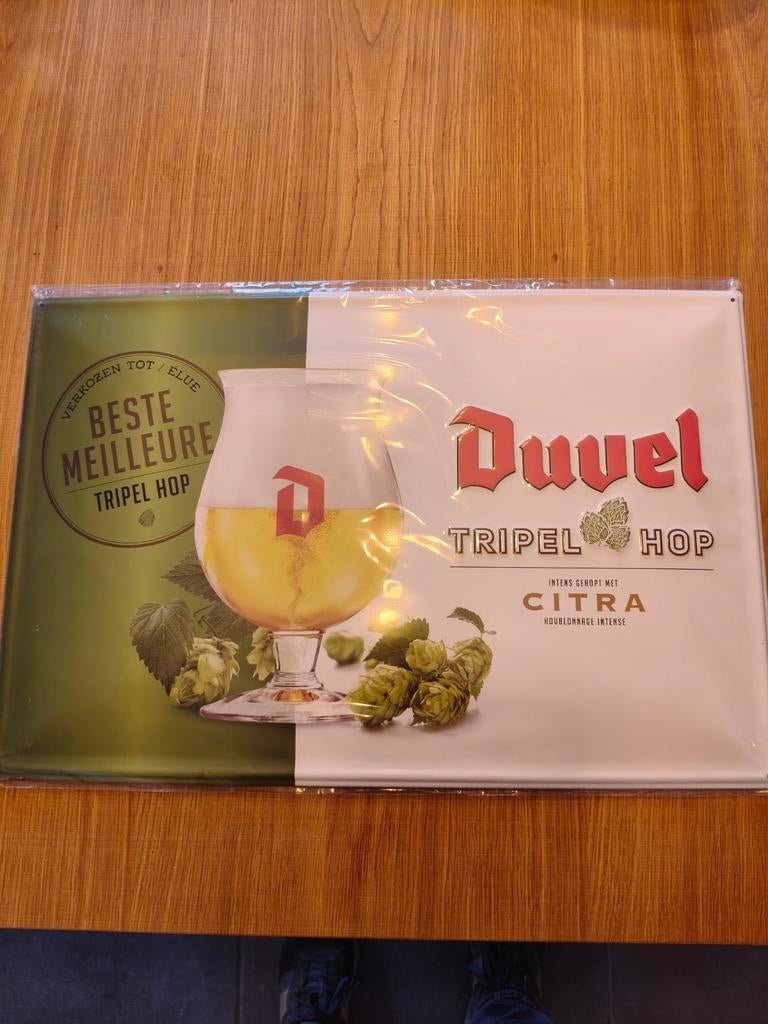 Metalen bord duvel, Verzamelen, Biermerken, Ophalen of Verzenden, Duvel
