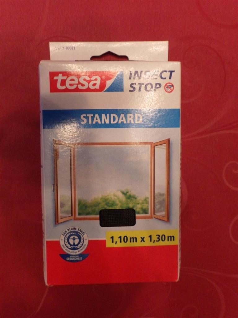 Nieuwe Tesa muggengaas voor raam tot 1,1m x 1,3m zwart, Doe-het-zelf en Bouw, Deuren en Vliegenramen, Ophalen of Verzenden, Nieuw