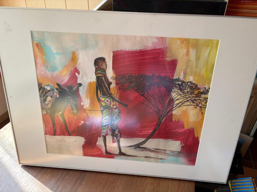 Schilderij Afrikaans tafereel, Ophalen