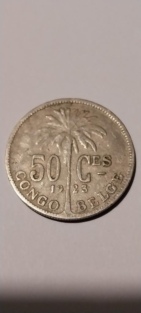 Congo belge 50 cents 1923, Envoi, Métal, Monnaie en vrac