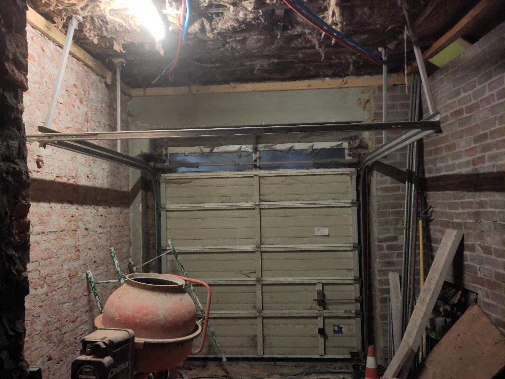 Garagepoort aluminium en staal, Ophalen, Gebruikt, Metaal, 120 cm of meer