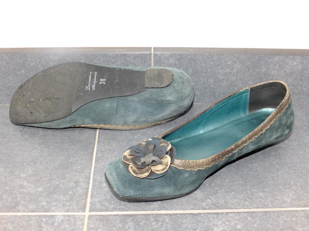 Chaussures Avance, petit talon plat, 38, couleur turquoise, Kleding | Dames, Schoenen, Blauw, Ophalen of Verzenden, Zo goed als nieuw