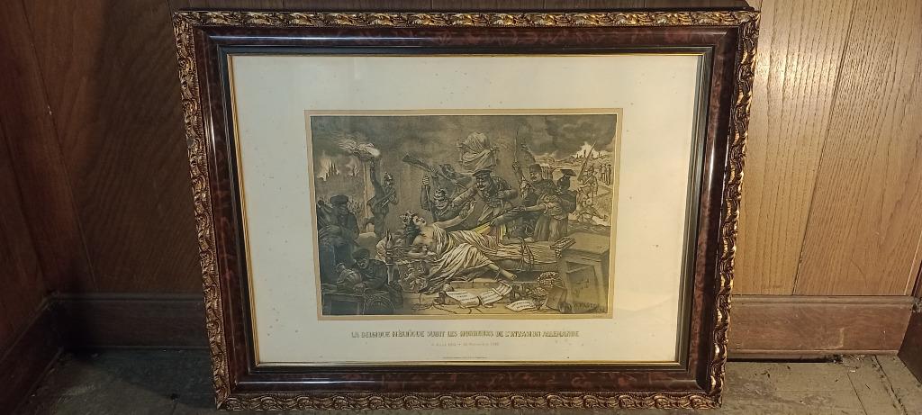 Gravure WO I België Heroique A. Pageot 1918, 75x57, n431, Ophalen, Militair, Gravure