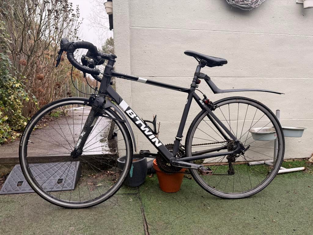 B-Twin racefiets zwart mat van decathlon, Gebruikt, 26 inch, Heren, Aluminium