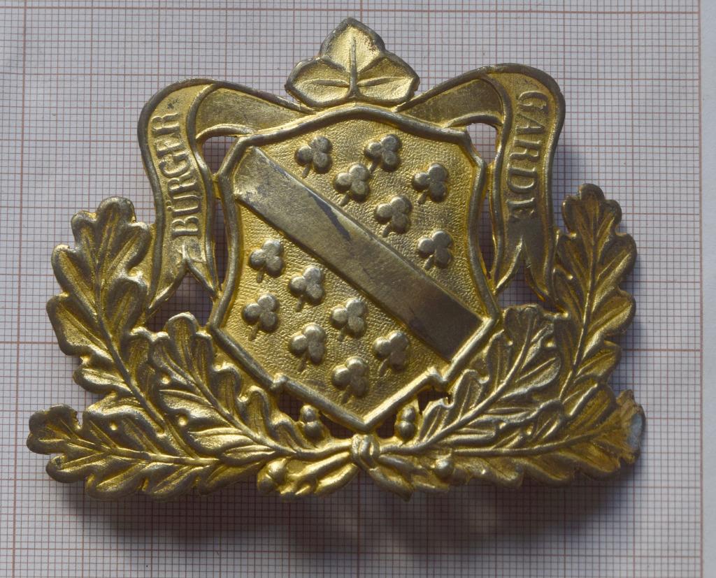 Garde civique de Cassel. Plaque de shako, Collections, Enlèvement ou Envoi, Autres, Emblème ou Badge