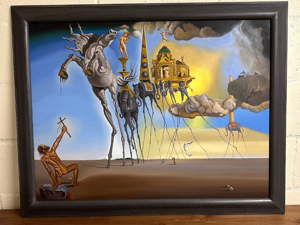 Handgeschilderde replica Salvador Dali  90x70 cm, Ophalen