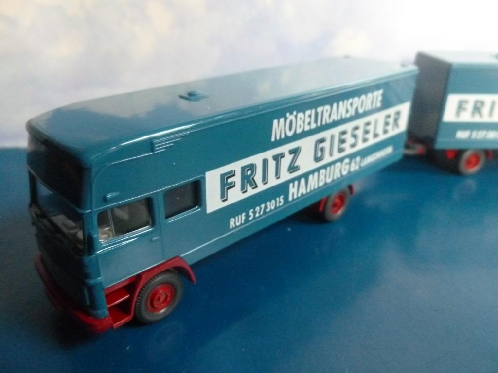Convoi Transport Möbel MERCEDES+Remorque 1/87 HO WIKING Neuf, Enlèvement ou Envoi, Neuf, Bus ou Camion, Wiking