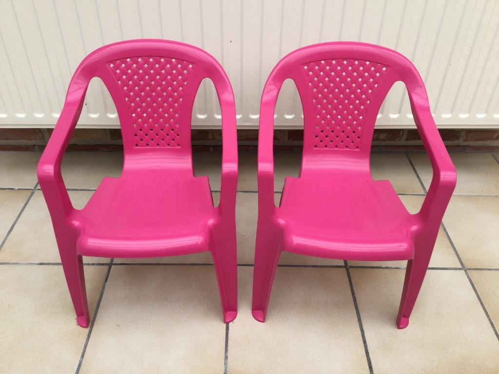 Twee tuinstoeltjes voor kinderen - roze, Tuin en Terras, Ophalen of Verzenden