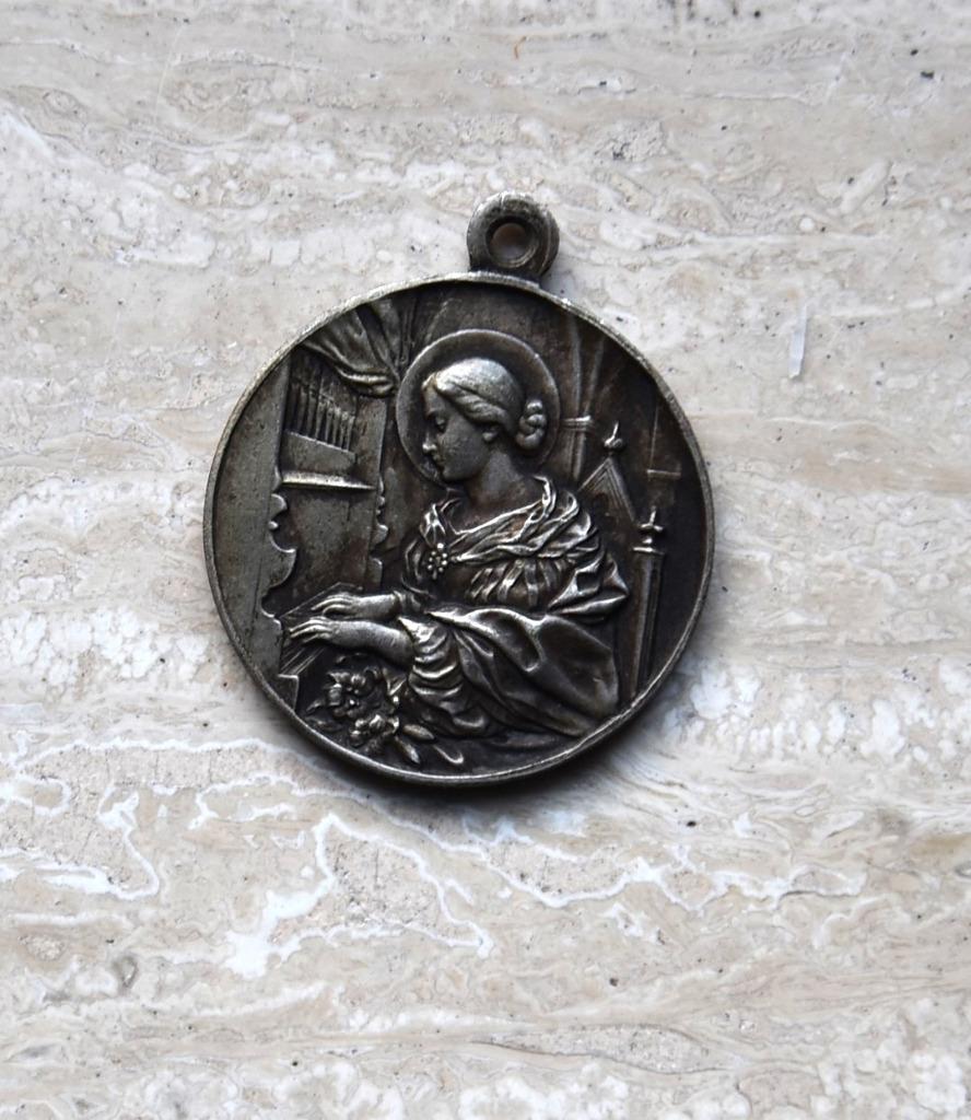 medaille Sint-Cecilia 1908, Postzegels en Munten, Verzenden, Zilver