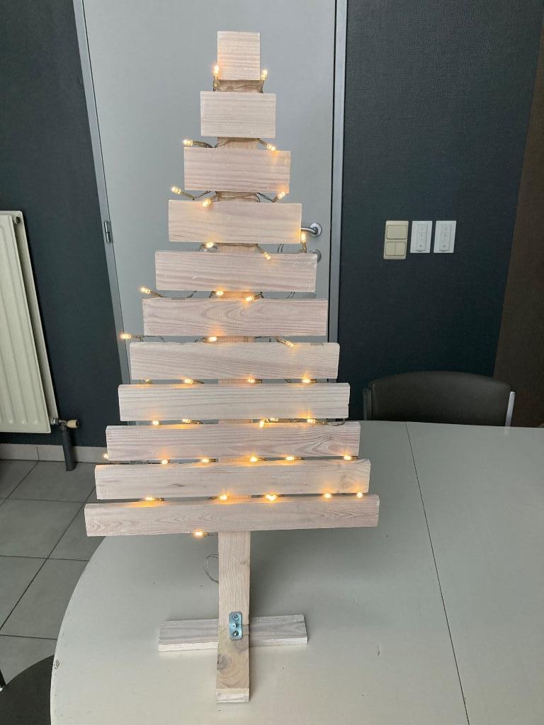 Houten kerstboom met lichtjes, Divers, Noël, Comme neuf, Enlèvement